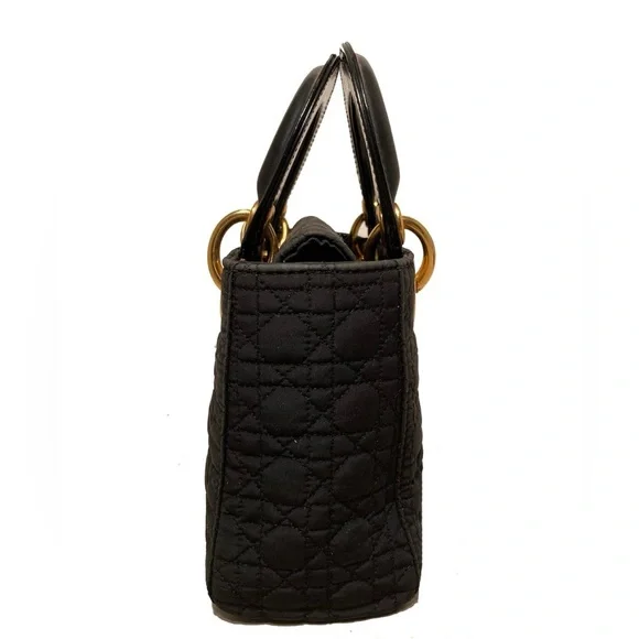 Auth Christian Dior Mini LADY DIOR Black & Gold vintage bag - Picture 2 of 12